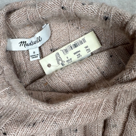 NWT Madewell Donegal Blush Evercrest Turtleneck Wool Blend Sweater Size Small - Picture 14 of 16